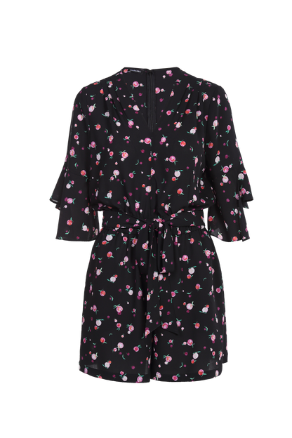 Ladies Fashion Polyester Print V Neck Romper ODM