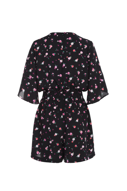Ladies Fashion Polyester Print V Neck Romper ODM