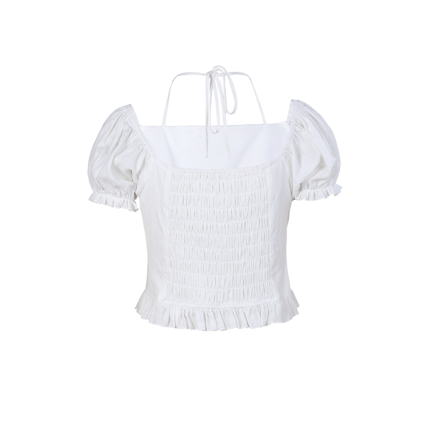 Ladies Fashion Polyester Cute Puff Sleeves Print Top ODM
