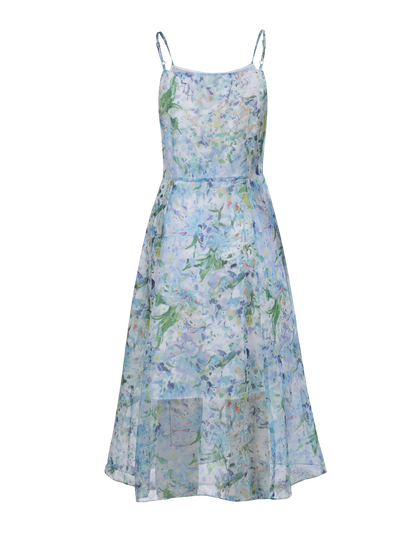 Ladies Fashion Polyester Spaghetti Strap Printed Dress ODM