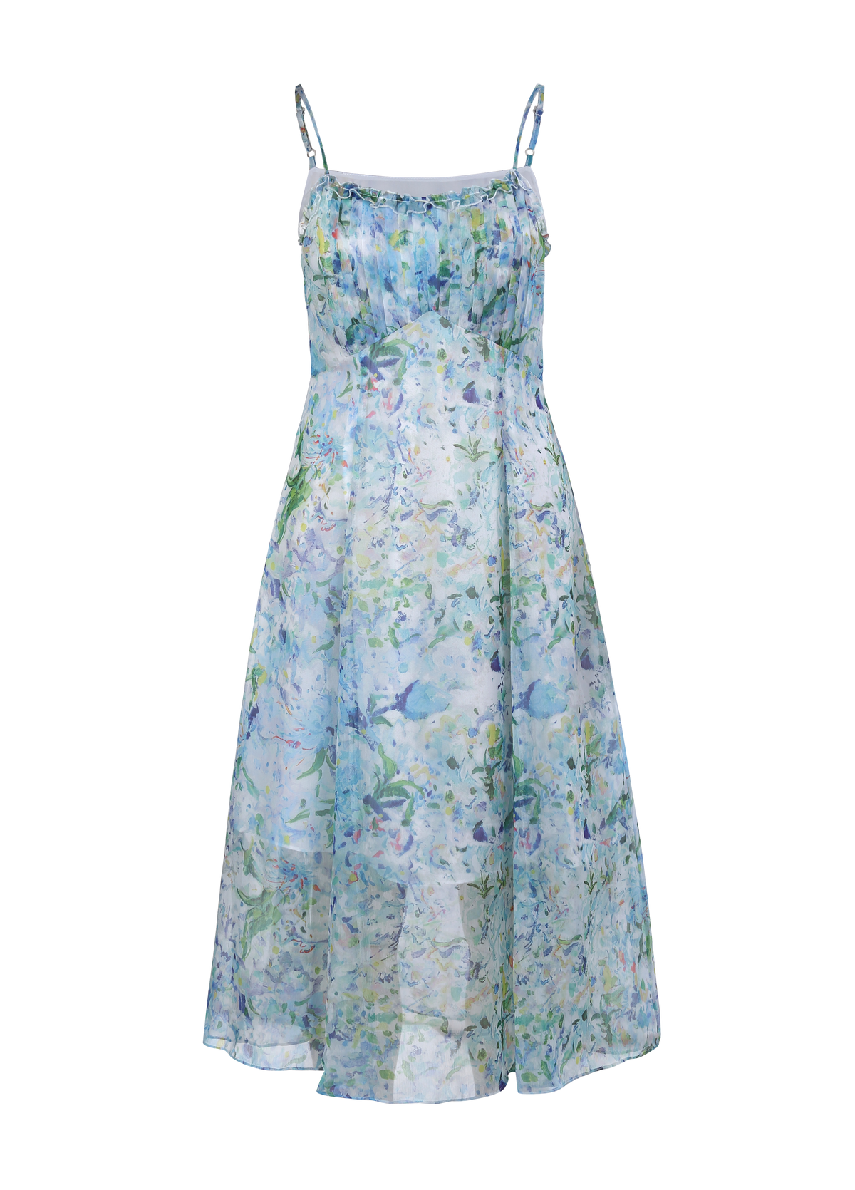 Ladies Fashion Polyester Spaghetti Strap Printed Dress ODM
