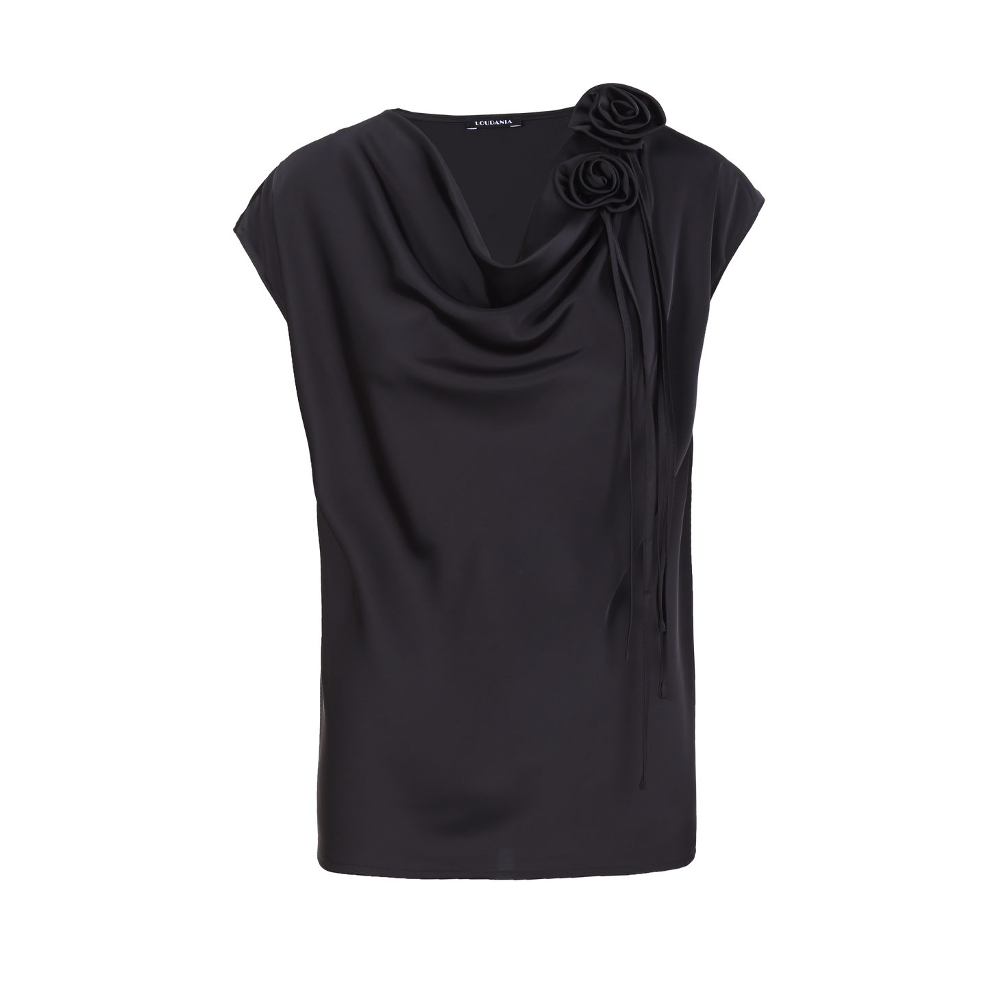 Ladies Fashion Polyester Sleeveless Top with Neck Decoration ODM