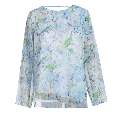 Ladies Fashion Polyester Long Sleeve Printed Blouse ODM