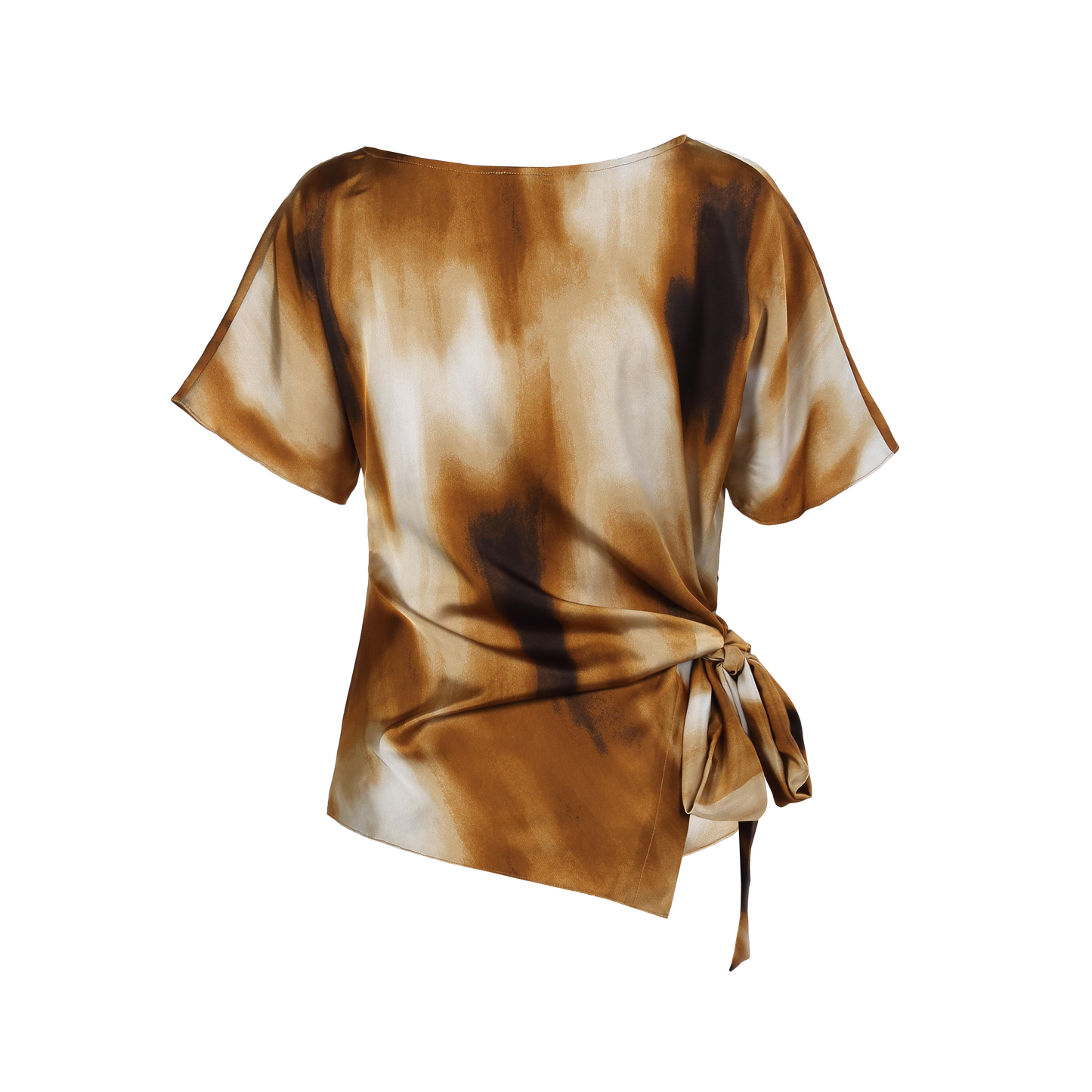 Ladies Fashion Polyester Short Sleeves Side Tie Top ODM