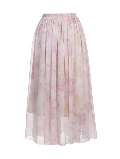 Ladies Fashion Polyester Layered Printed Skirt ODM