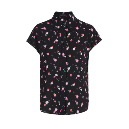 Ladies Fashion Polyester Print Blouse with Buttons ODM