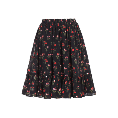 Ladies Fashion Polyester Ruffle Hem Printed Skirt ODM
