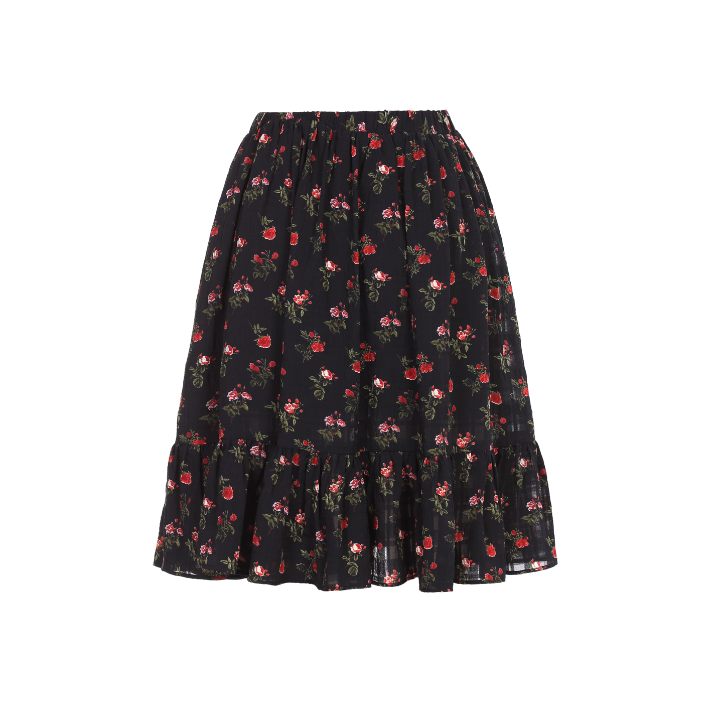 Ladies Fashion Polyester Ruffle Hem Printed Skirt ODM