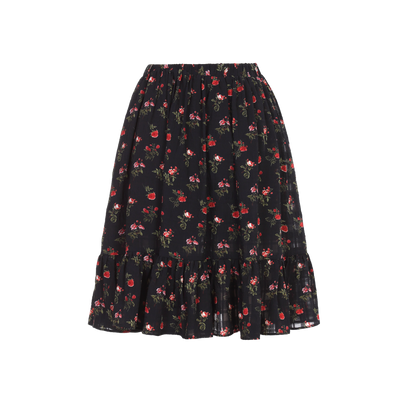 Ladies Fashion Polyester Ruffle Hem Printed Skirt ODM