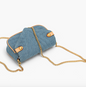 Contrast color Crossbody Bag with golden chain strap 牛仔布款鏈帶包
