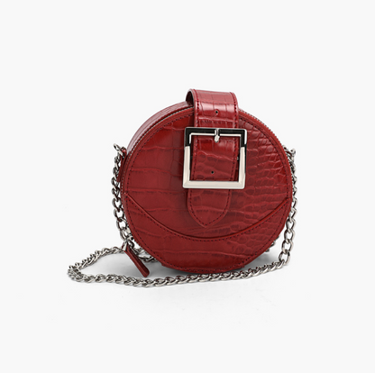 Round Bucket Crossbody Bag 迷你銀鏈圓形斜背包