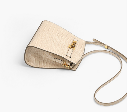 Elegant Small Size Crossbody Bag 簡約梯形鱷魚紋包