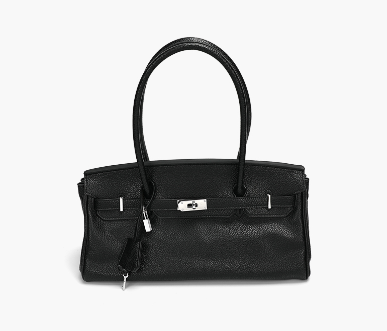 Animal Print Buckled Shoulder Bag 時尚大方銀鎖手提單肩包