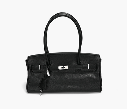 Animal Print Buckled Shoulder Bag 時尚大方銀鎖手提單肩包